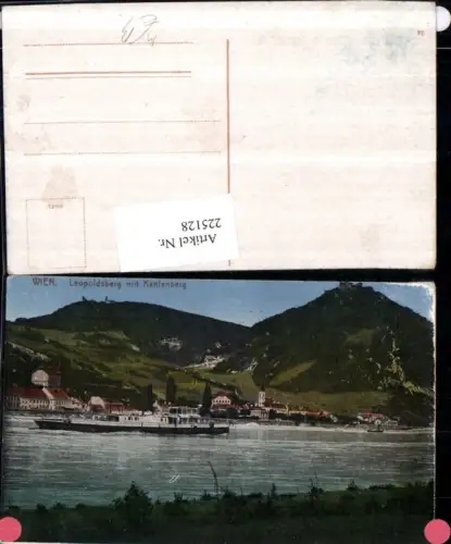 225128,Wien Döbling Leopoldsberg m. Kahlenberg Dampfer