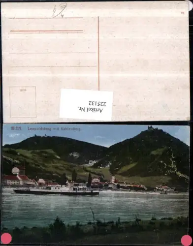 225132,Wien Döbling Leopoldsberg m. Kahlenberg Dampfer
