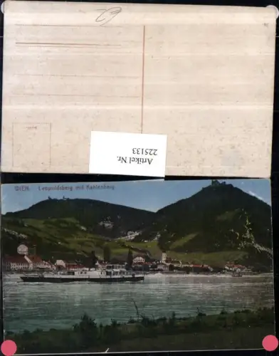225133,Wien Döbling Leopoldsberg m. Kahlenberg Dampfer