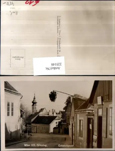 225148,Wien Döbling Grinzing Cobenzlgasse Straßenansicht Kirchenturm