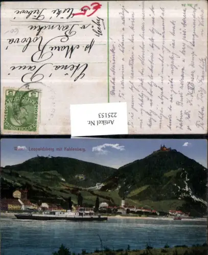 225153,Wien Döbling Leopoldsberg m. Kahlenberg Dampfer
