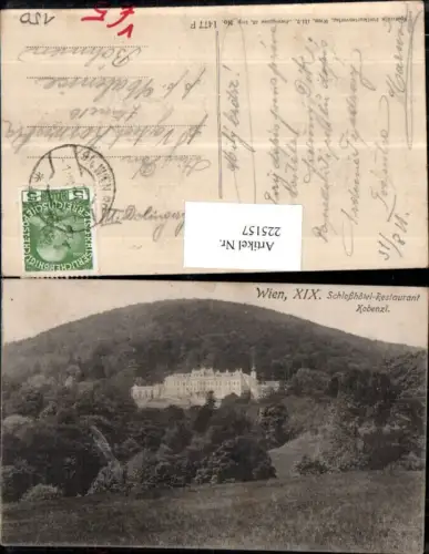 225157,Wien Döbling Schlosshotel Restaurant Kobenzl pub Sperling 1477F
