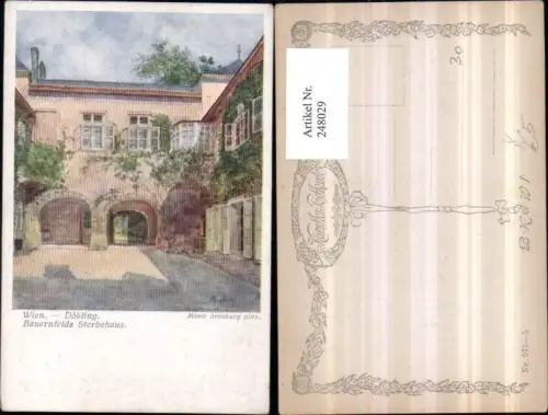 248029,Künstler AK Marie Arnsburg Wien Döbling Bauernfelds Sterbehaus pub Brüder Kohn B.K.W.I. 575/5