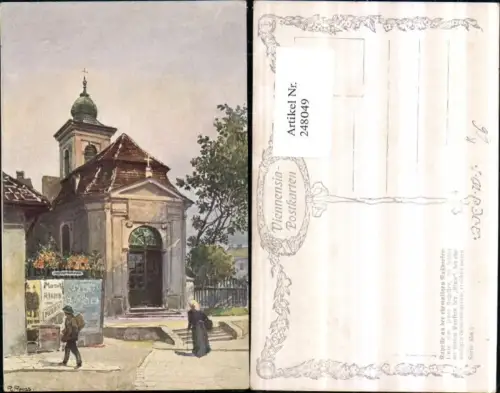 248049,Künstler AK R. Preuss Wien Döbling Nussdorferlinie Kapelle pub Brüder Kohn B.K.W.I. 858/5