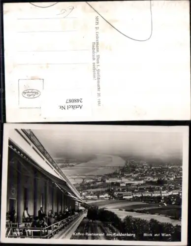 248087,Wien Döbling Kaffee Restaurant am Kahlenberg Terrasse Blick auf Wien Teilansicht