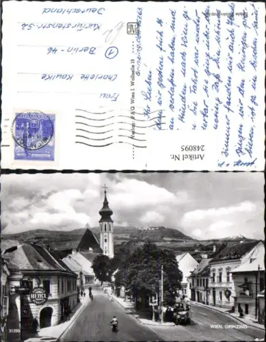 248095,Wien Döbling Grinzing Straßenansicht Heuriger Hencl Kirche