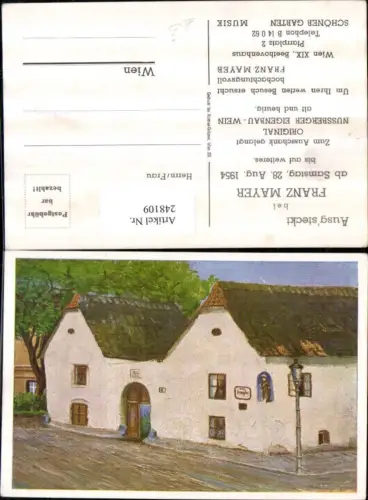 248109,Künstler AK Wien Döbling Grinzing Beethovenhaus Hausansicht