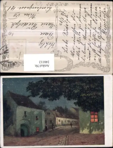 248112,Künstler AK M. Spilhaczek Wien Döbling Sievering Straßenansicht pub Brüder Kohn B.K.W.I. 899/10