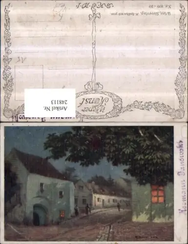248113,Künstler AK M. Spilhaczek Wien Döbling Sievering Straßenansicht pub Brüder Kohn B.K.W.I. 899/10