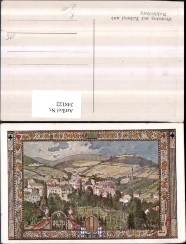 248122,Künstler AK G. F. Schüle Wien Döbling Grinzing Totale m. Kobenzl Cobenzl u. Kahlenberg