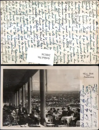 248134,Wien Döbling Blick v. Kahlenberg Restaurant Terrasse auf Wien