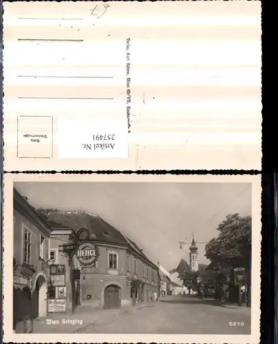 257491,Wien Döbling Grinzing Straßenansicht Weinhaus Hengl Kirche