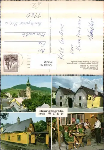 257492,Wien Döbling Grinzing Kirche Beethovenhaus Heuriger Mehrbildkarte