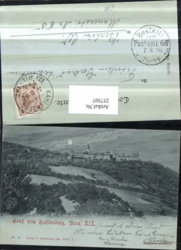 257507,Mond Litho AK Gruß Wien Döbling Kahlenberg Hotel Restaurant