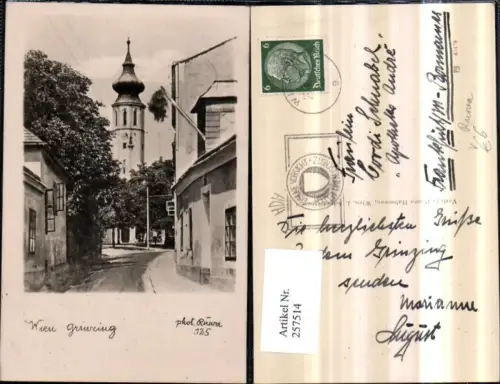 257514,Wien Döbling Grinzing Straßenansicht Kirche pub Foto Ruwa 125