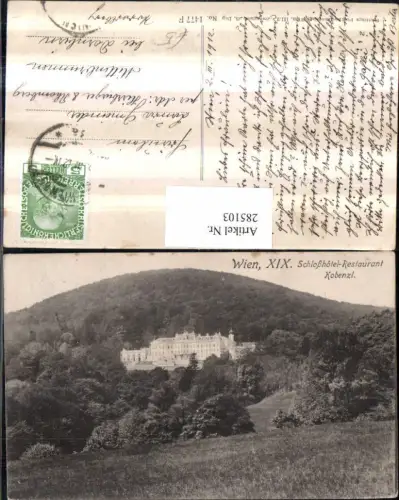 285103,Wien Döbling Schloss Hotel Restaurant Kobenzl Cobenzl pub Sperling 1477F