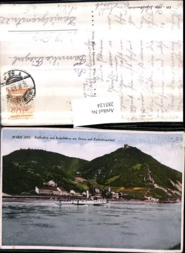 285124,Wien Döbling Kahlenbergerdorf Totlae m. Leopoldsberg u. Kahlenberg Dampfer