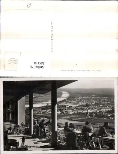 285128,Wien Döbling Kahlenberg Terrasse Blick nach Wien Totale Donau