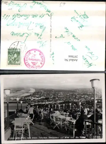 297866,Wien Döbling Kahlenberg Blick vom Terrassen Restaurant auf Wien Totale