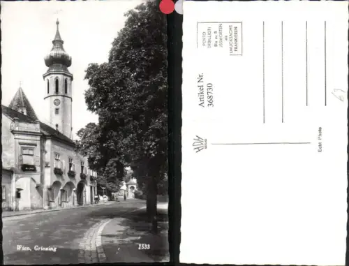 368730,Wien Döbling Grinzing Straßenansicht Kirchenturm