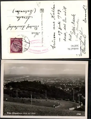 368741,Wien Döbling Höhenstraße Blick auf Wien Totale