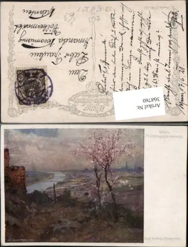 368760,Künstler AK Karl Ludwig Prinz Wien Döbling Blick vom Kahlenberg pub B.K.W.I. 796/11
