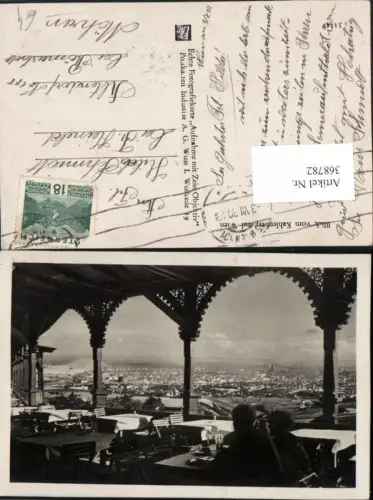 368782,Wien Döbling Blick vom Kahlenberg Restaurant auf Wien Totale