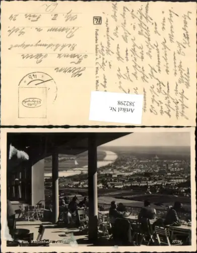 382298,Wien Döbling Kahlenberg Terrasse Blick zur Stadt