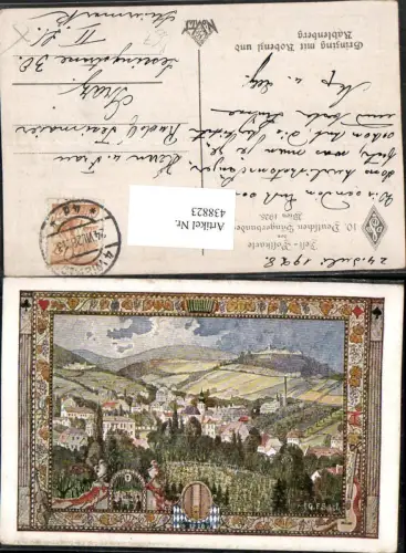 438823,Künstler AK G. F. Schüle Wien Döbling Grinzing Totale m. Kobenzl u. Kahlenberg