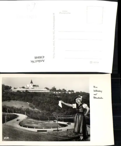 438848,Wien Döbling Kahlenberg m. Höhenstraße Fotomontage Frau in Tracht
