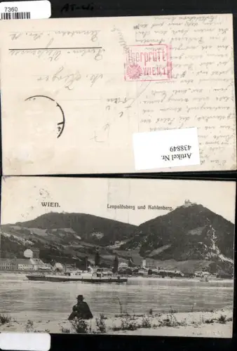 438849,Wien Döbling Kahlenbergerdorf m. Leopoldsberg u. Kahlenberg Dampfer