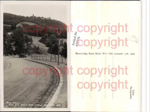 477776,Wien Döbling Hans Hübner Schlosshotel Cobenzl Serpentine m. Kahlenberg