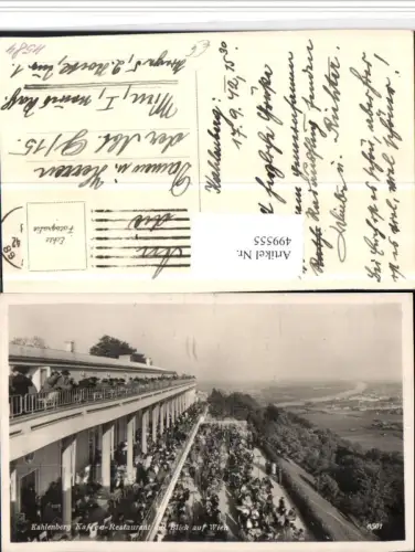 499555,Wien Döbling Kahlenberg Kaffee Restaurant m. Blick auf Wien
