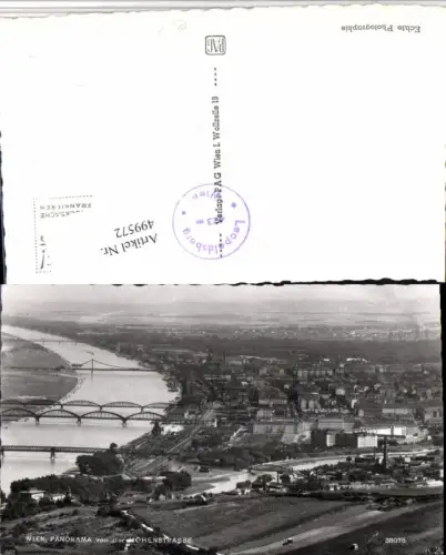 499572,Wien Döbling Panorama von d. Höhenstraße Donau Brücken