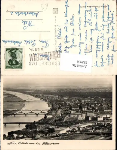 532958,Wien 19 Döbling Blick von der Höhenstraße Kahlenberg Leopoldsberg