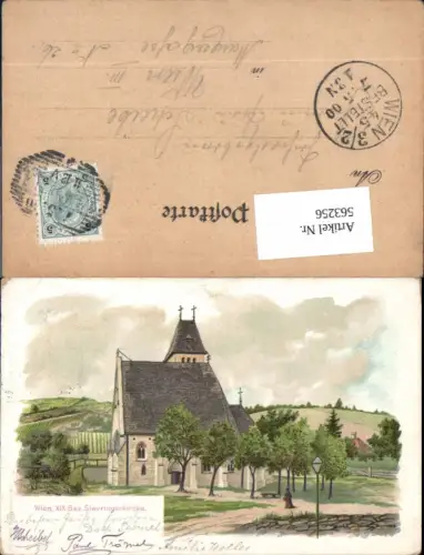 563256,tolle AK Wien Lithographie Döbling Sievringerkirche Sievering