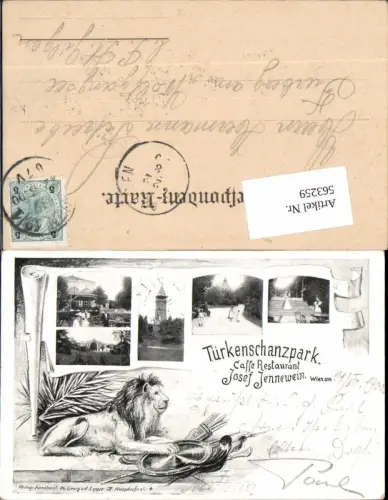 563259,tolle AK Wien Lithographie Döbling Türkenschanzpark Cafe Restaurant Josef Jennewein