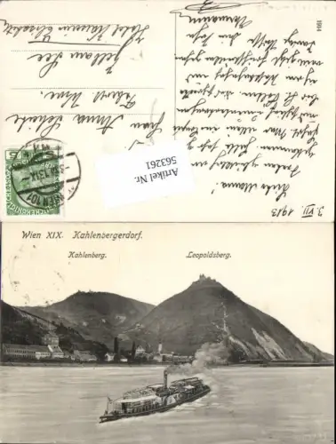 563261,tolle AK Wien Döbling Kahlenbergerdorf Kahlenberg Dampfer Leopoldsberg