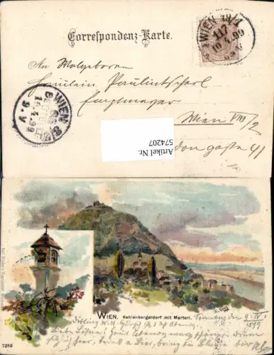 574207,tolle Künstler Lithographie E. Czech Wien Döbling Kahlenbergerdorf Kahlenberg Leopoldsberg