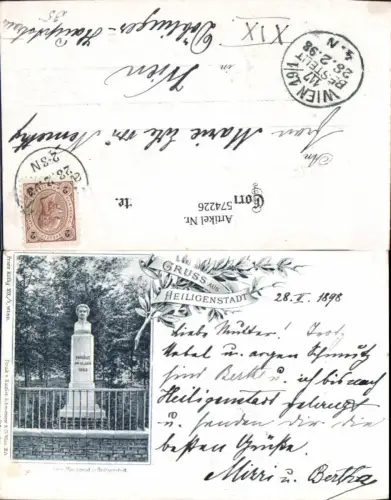 574226,Gruss aus Wien Heiligenstadt 1898 Döbling