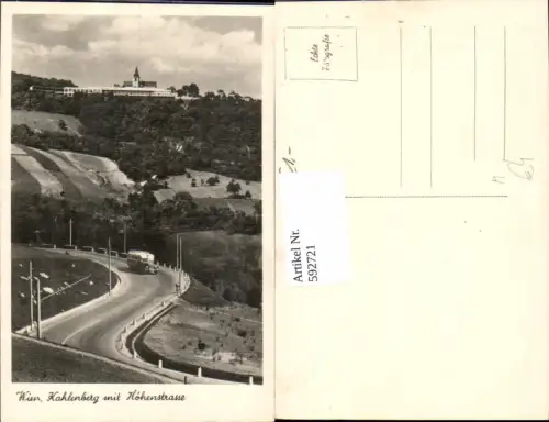 592721,Foto Ak Wien Döbling Kahlenberg m. Höhenstraße Bus Reisebus Autobus Vienna