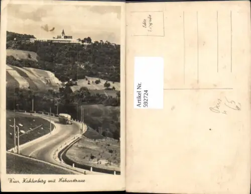 592724,Foto Ak Wien Döbling Kahlenberg m. Höhenstraße Bus Reisebus Autobus Vienna