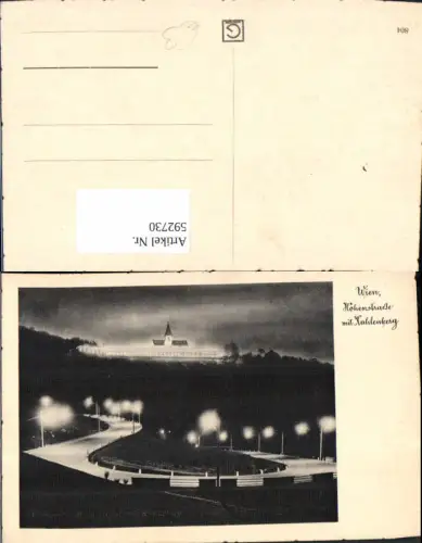 592730,Wien Döbling Höhenstraße m. Kahlenberg b. Nacht Beleuchtet Vienna