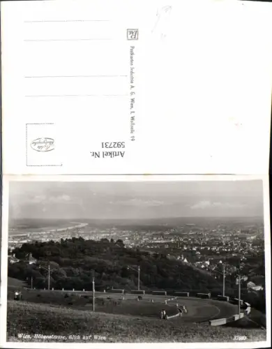 592731,Foto Ak Wien Döbling Höhenstraße Blick auf Wien Vienna