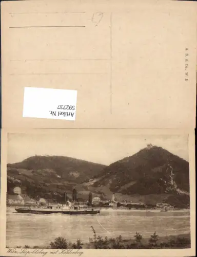 592737,Wien Döbling Leopoldsberg m. Kahlenberg Schiff Dampfer Vienna