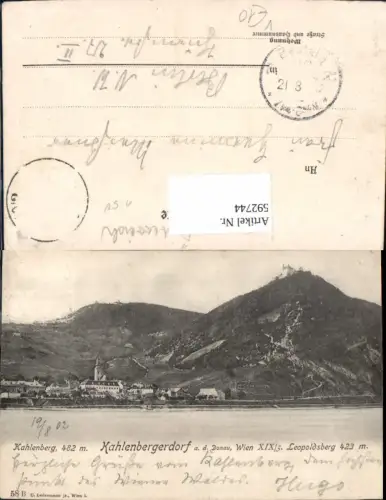 592744,Wien Döbling Kahlenbergerdorf Kahlenberg Leopoldsberg Vienna pub C. Ledermann 58B