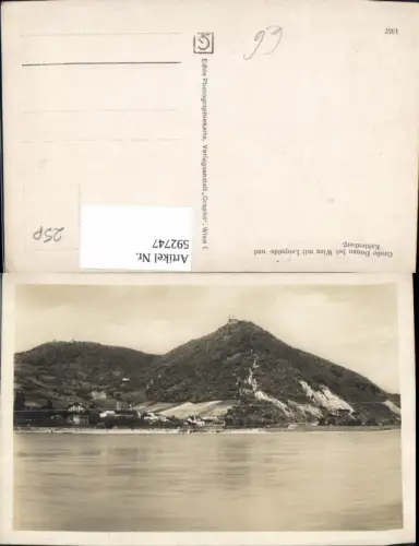 592747,Foto Ak Wien Döbling Große Donau m. Leopoldsberg u. Kahlenberg Vienna