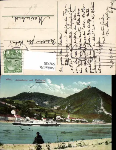 592755,Wien Döbling Leopoldsberg u. Kahlenberg Schiff Dampfer Vienna