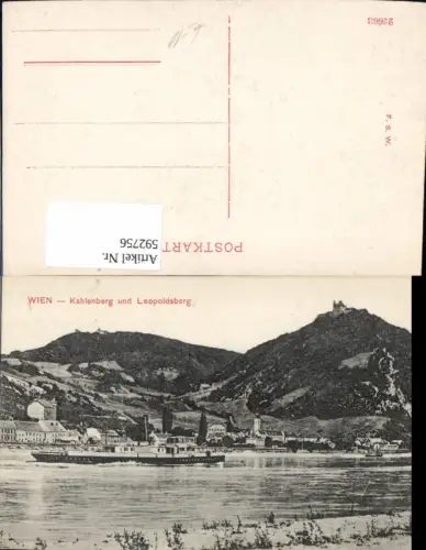 592756,Wien Döbling Leopoldsberg u. Kahlenberg Schiff Dampfer Vienna