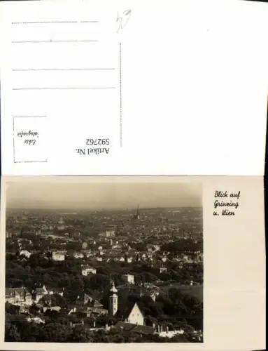 592762,Foto Ak Wien Döbling Blick auf Grinzing u. Wien Vienna